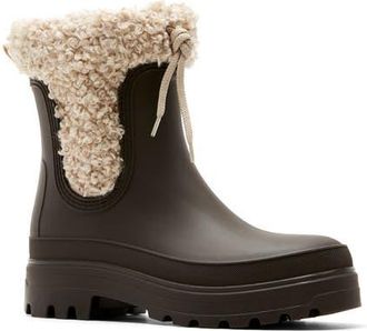 La Canadienne Peak Faux Shearling Winter Boot in Brown Rubber at Nordstrom, Size 6