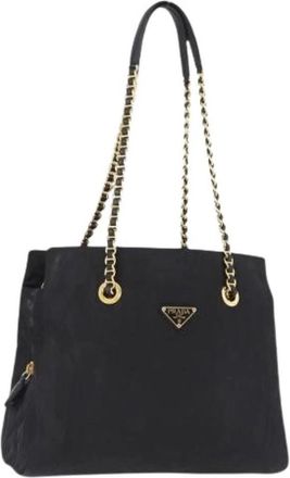 Prada Pre-owned Vintage Nylon Schoudertas - Dames - Vintage Schoudertas - Zwart - ONE Size - Nylon - Vintage