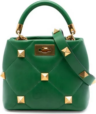 Valentino Pre-owned Valentino Small Nappa Roman Stud The Handle Bag Ladies UBJSPTFDV6QFSDSI