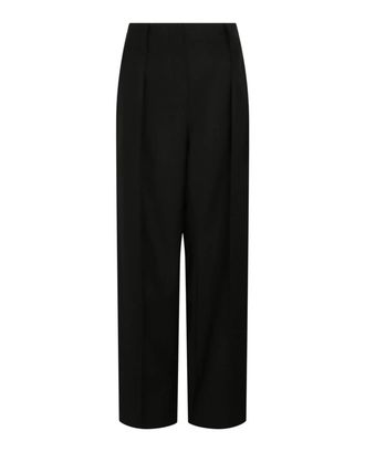 Ferragamo Womens High-Waisted Wide-Leg Trousers In Black