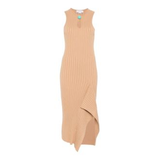 Stella McCartney Stella McCartney, Knitted Dresses, female, Beige, Size: S Stella McCartney Dresses Beige