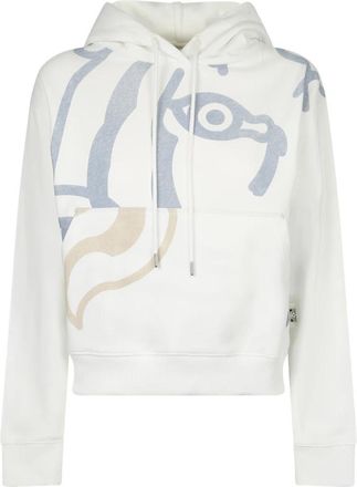 Kenzo Witte Sweatshirt met Bedrukt Ontwerp - Dames - Hoodies - Wit - S - Katoen - Hoodies & sweatvesten