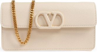 Valentino Garavani VLogo Signature Portemonnee met ketting - Dames - Portefeuilles - Beige - ONE Size - Leer - Accessoires