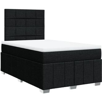 vidaXL Cama Box Spring Con Colch&oacute;n Tela Negro 120x200 Cm Vidaxl