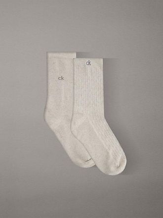 Calvin Klein 2 Pack Linen Blend Crew Socks