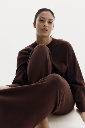 H&M Fine-knit Trousers in Dark Brown at Nordstrom, Size X-Small