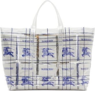 Burberry Multicolor White Logo Tote Bag