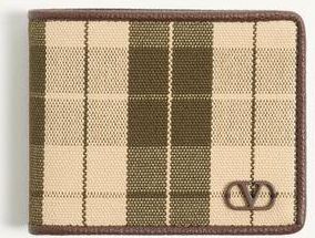 Valentino Garavani VLogo Signature Wallet in checked fabric