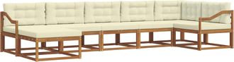 vidaXL Conjunto De Sof&aacute;s De Exterior 7 Uds. Natural Y Crema Vidaxl