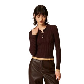Twinset Actitude Polo Knit - Tops - Mujer - Marr&oacute;n - XS