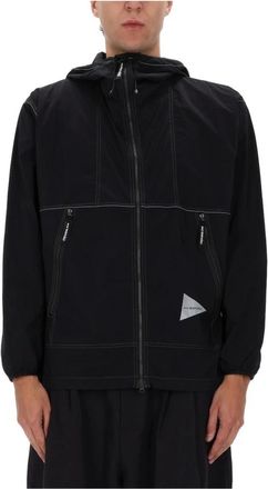 And Wander Technische Volledige Rits Hoodie Jas - Heren - Jassen - Zwart - Maat: XL Nylon