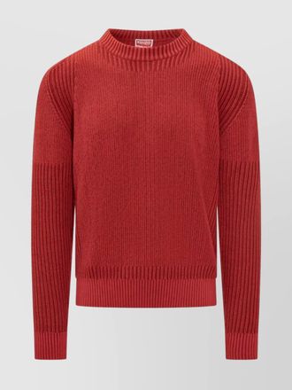 Kenzo textured knit crewneck sweater with ribbed cuffs