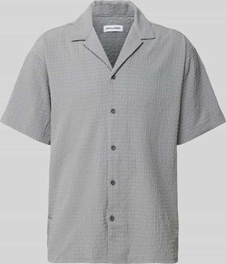 Jack & Jones Jack & Jones Freizeithemd mit Knopfleiste Modell PABLO in Hellgrau, Größe XXL