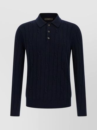 Zanone cable knit polo shirt