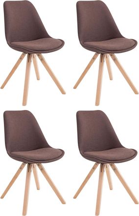 Clp Clp - Pack De 4 Sillas De Comedor Toulouse Square En Tela Marr&oacute;n Natural