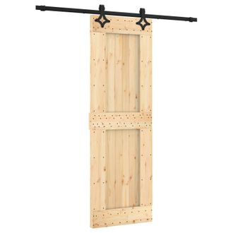 vidaXL Puerta Corredera Natural Y Negro 70 X 210 Cm Vidaxl