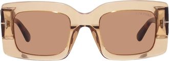 Tom Ford Brown Rectangular Ladies Sunglasses FT1188 45E 50