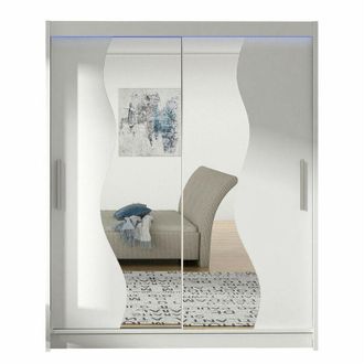 Mirjan24 Armario Closico 134, Blanco, 200x150x58cm, Puertas De Armario: Correderas, N&uacute;mero De Estantes: 5, Led