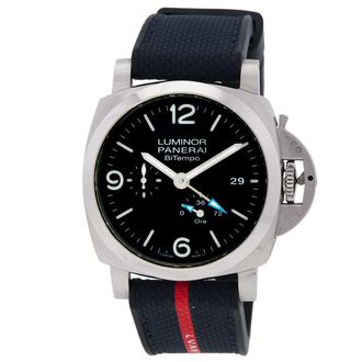 Officine Panerai Pre-owned Panerai Luminor BiTempo Automatic Black Dial Mens Watch PAM01360