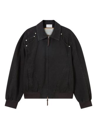 Stella McCartney Giacca con zip e dettaglio con borchie - Nero