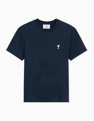 Ami Mens Ami Paris Ami De Coeur Black Heart T-Shirt Navy - Size: 42
