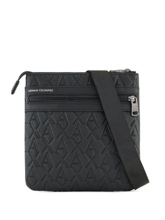 A|X Armani Exchange monogram-embossed messenger bag - men - Polyester - OS - Black