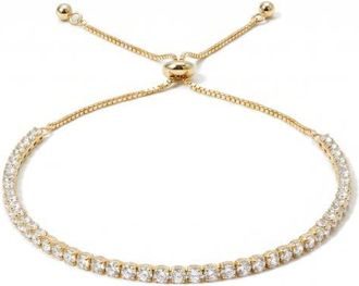 Argento Vivo Cubic Zirconia Slider Bracelet in Gold at Nordstrom