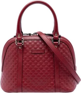 Gucci Pre-owned Vintage Satchel - Dames - Vintage Handtas - Rood - ONE Size - Leer - Vintage