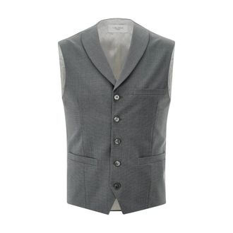 Carl Gross Carl Gross - Warren Vest in Klassieke Stijl - Heren - Pakken - Groen - Maat: 2XL Wol