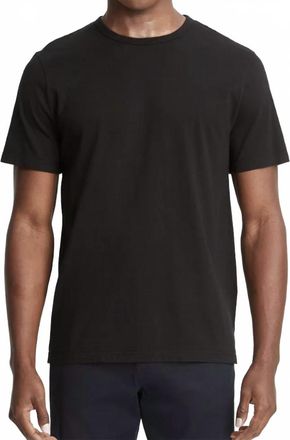 Vince Garment Dye Short Sleeve Crew T-Shirt In True Black