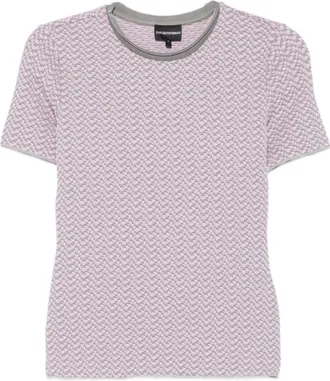 Emporio Armani T-shirt in maglia testurizzata - - Knitwear - Donna - Viola - S