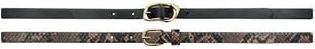 Linea Pelle 2-for-1 Faux Leather Belt Set in Black/Brown at Nordstrom Rack, Size X-Large