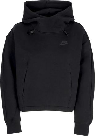 Nike Tech Fleece Oversized Hoodie - Dames - Sportshirts - Zwart - M - Katoen - Fitness