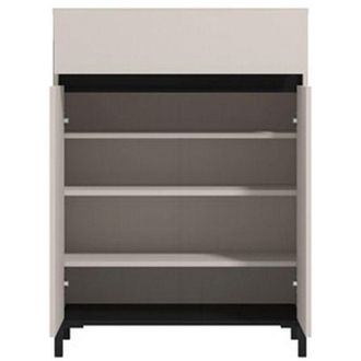 Dmora Scarpiera Ilarione, Mobile Portascarpe un Cassetto, 4 Ripiani, 2 Ante, 80x40x109.5h cm Beige
