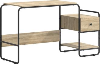 vidaXL Escritorio Con Almacenamiento Roble Sonoma 131,5 X 50 X 75,5 Cm Vidaxl