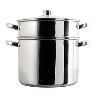 The Home Deco Factory Cook Concept, Kc0006, Macchina Per Cous Cous In Metallo Con Coperchio In Vetro, Capacit&agrave; 8 L, Compatibile Con Tutte Le Fonti Di Calore, Cottura Ottima