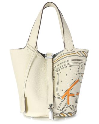 Tiffany & Fred Top-Handle Painted Leather Tote