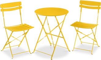 Best Choice Products 3-Piece Small Bistro Set, Folding Patio Furniture Set of 2 Chairs and Table