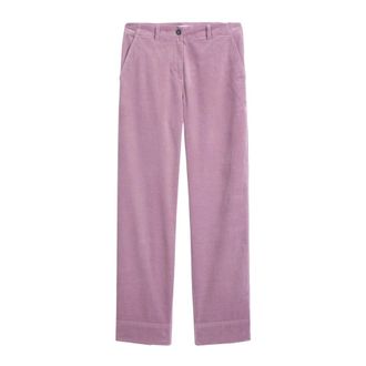 Marc O'Polo Lande Wide Straight Broeken - Dames - Broeken - Paars - Maat: M Katoen