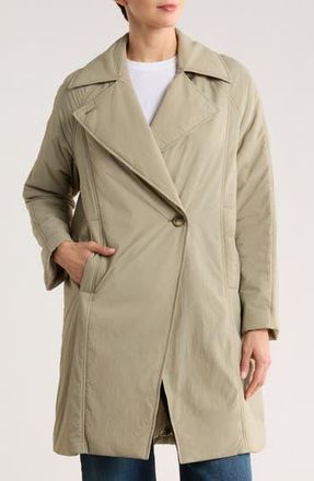 Bernardo Cloudweight Longline Coat in Olive Stone at Nordstrom Rack, Size X-Small