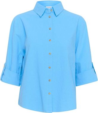 Saint Tropez ZalindaSZ Shirt - Dames - Blouses & Shirts - Blauw - Maat: XS Katoen