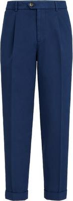 Brunello Cucinelli Gabardine garment dyed trousers in Blue at Nordstrom, Size 58 It