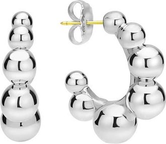 Lagos Caviar Bubbly Hoop Earrings in Sterling Silver at Nordstrom
