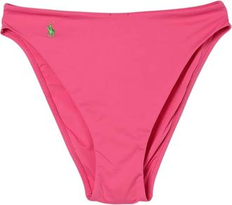 Polo Ralph Lauren Badmode, Dames, Roze, XL, Nylon, High-Leg Scoop Bikini Broekje