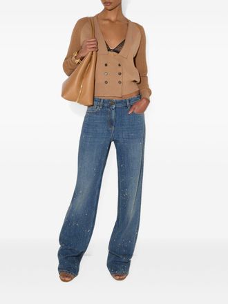 Elisabetta Franchi Rhinestone-Embellished Jeans - Blue