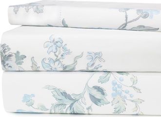 Melange Home Rose 200 Thread Count Percale Cotton Sheet Set in Blue at Nordstrom Rack, Size Queen
