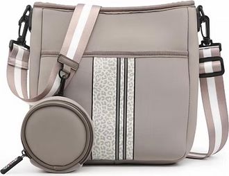 Jen & Co. Womens Dru Crossbody Bag In Cheetah Taupe