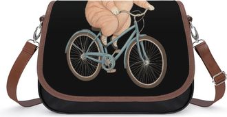 Generic Cat Bike Womens Crossbody Bag Fashion Shoulder Handbags Message Tote Bag with Adjustable Strap