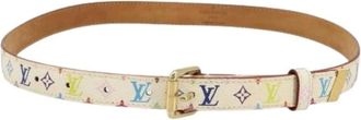 Louis Vuitton Pre-owned Belts, female, White, Size: ONE SIZE Pre-owned Vintage Canvas Belt