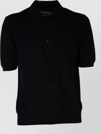 Zanone knit shirt polo collar ribbed cuffs hem